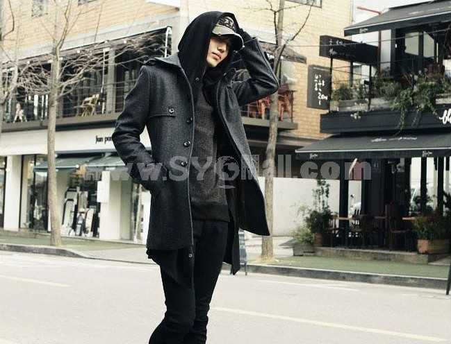 Men's Fashion Woolen Slim Overcoat 1301-F41