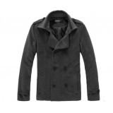 Wholesale - Men's Winter Extra Thick Cotton Fur Collar Medium Overcoat 1904C-C009