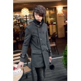 Wholesale - Men's Classic Leather Double-Breasted Overcoat 10-702-135