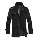 Wholesale - Men's Simple Style Extra Thick Woolen Long Overcoat 10-1616-Y170