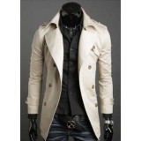Wholesale - Men's Classic Double-Breasted Long Overcoat 10-209-6389