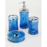 Wholesale - Gorerous Elegant Blue Transparent Bath Accessory Set 4Pcs

