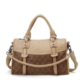 Wholesale - Stylish PU Diamond Check Pattern Buckle Handbag Shoulder Bag Messenger Bag