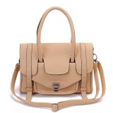 Wholesale - Korea Stylish PU Soild Color Lock Handbag Shoulder Bag Messenger Bag