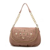 Wholesale - Stylish Jopker Rivet & Mental Decor PU Soild Color Handbag Shoulder Bag Messenger Bag