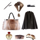 Wholesale - Stylish PU & Fur Handbag Shoulder Bag Messenger Bag