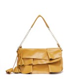 Wholesale - Elegant Falbala Cow Leather Soild Color Handbag Shoulder Bag Messenger Bag