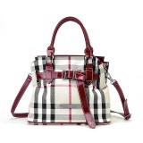 Wholesale - Classic Check Pattern Cow Leather Handbag Shoulder Bag 