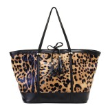 Wholesale - Stylish Leopard Pattern Cow Leather Handbag Shoulder Bag 