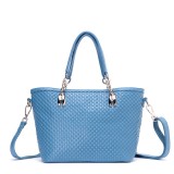 Wholesale - Stylish Check Pattern Cow Leather Soild Color Handbag Shoulder Bag Messenger Bag