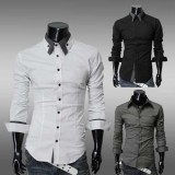 Wholesale - Fashionable Leisure Slim Long-Sleeved Shirt (1414-CS10)