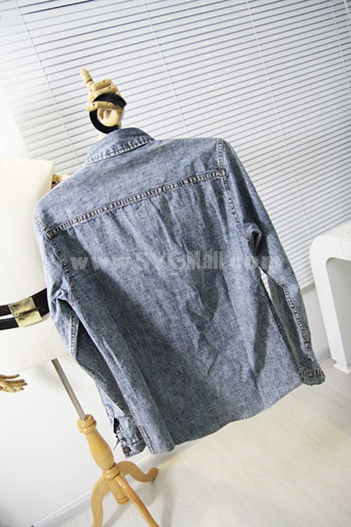 Fashionable Personalized Denim Shirt (1208-C130)