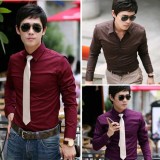 Wholesale - Individualized Fashionable Slim Pure Color Shirt with Long Sleeves (209-6139)
