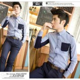 Wholesale - Fashionable Leisure Small-Collar Strips Shirt with Long Sleeves (302-C01)