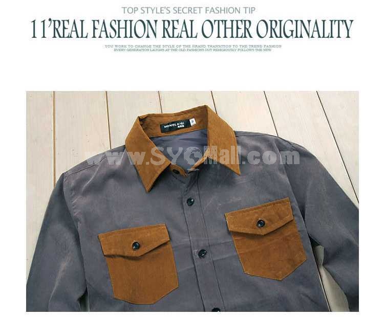 Fashionable Retro Style Matte  Shirt with Long Sleeves (1305-L683)