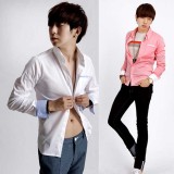 Wholesale - Gentlemanly 100% Cotton Pure Color Shirt with Long Sleeves (1403-YJ400)