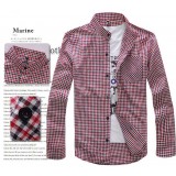 Wholesale - Leisure Stand-Collar Checked Shirt with Long Sleeves (3-1310-WL12)