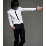 Wholesale - Fashionable Leisure Long-Sleeved Shirt with Faux Tie (4-1015-C02)
