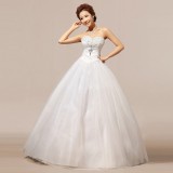 Wholesale - A-line Beading Strapless Floor-length Organza Wedding Dress