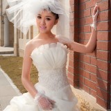 Wholesale - Ball Grown Pearl Strapless Empire Floor-length Wedding Dress