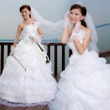 Wholesale - Ball Grown Strapless Paillette Floor-length Organza Wedding Dress