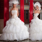 Wholesale - Ball Grown Strapless Flora Empire Floor-length Organza Wedding Dress