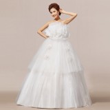 Wholesale - A-line Strapless Flora Floor-length Organza Wedding Dress