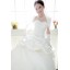 Ball Grown Beading Strapless Empire Floor-length Satin Wedding Dress