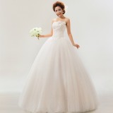 Wholesale - A-line Strapless Pearl Empire Floor-length Organza Wedding Dress