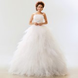 Wholesale - Ball Grown Strapless Acrylic Empire Floor-length Tulle Wedding Dress