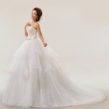 Wholesale - A-line Strapless Empire Chapel Train Organza Wedding Dress