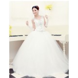 Wholesale - Halter V-neck Paillette Zipper Floor Length Wedding Dress