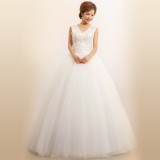 Wholesale - A-line/Ball Gown V-neck Paillette Organiza Lace-up Empire Wedding Dress