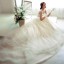 Strapless Lace-up Court Train Halter Organiza Wedding Dress 