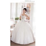 Wholesale - Halter A-line/Ball Gown Empire Georgette Beading Lace up Wedding Dress