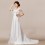 A-line/Ball Gown Off-the-shoulder Lace-up Court Train Wedding Dress