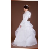 Wholesale - A-line/Ball Gown Off-the-shoulder Flora Tulle Zipper Empire Wedding Dress