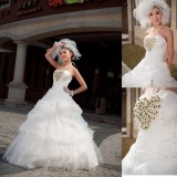 Wholesale - Halter A-line/Ball Gown Flora Organiza Empire Zipper Lace-up Wedding Dress