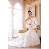 Wholesale - Strapless Beading Lace Zipper Lace-up Empire Mermaid Wedding Dress
