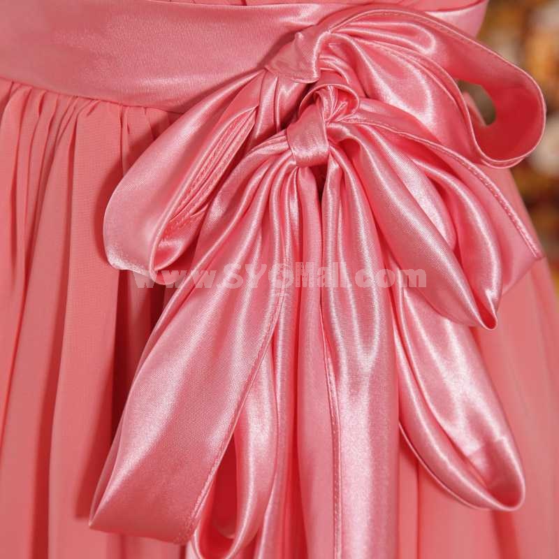 Strapless Floor-length Chiffon Empire Zipper Wedding Dress 
