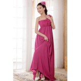 Wholesale - One Shoulder Empire Floor-length Flora Chiffon Zipper Wedding Dress