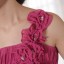 One Shoulder Empire Floor-length Flora Chiffon Zipper Wedding Dress