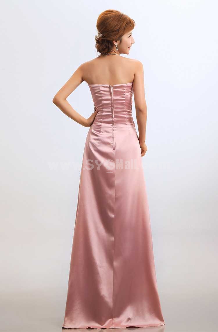 Strapless Floor-length Silk Empire Zipper Wedding Dress
