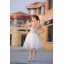 Strapless Short/Mini Tulle Satin Zipper Empire Wedding Dress LF90