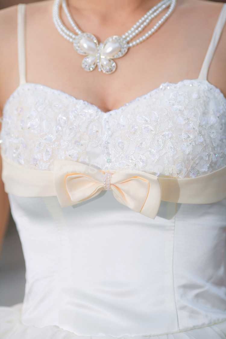 Straps Short/Mini Chiffon Satin Zipper Empire Wedding Dress LF96
