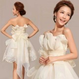 Wholesale - Strapless Short/Mini Chiffon Satin Zipper Wedding Dress LF49