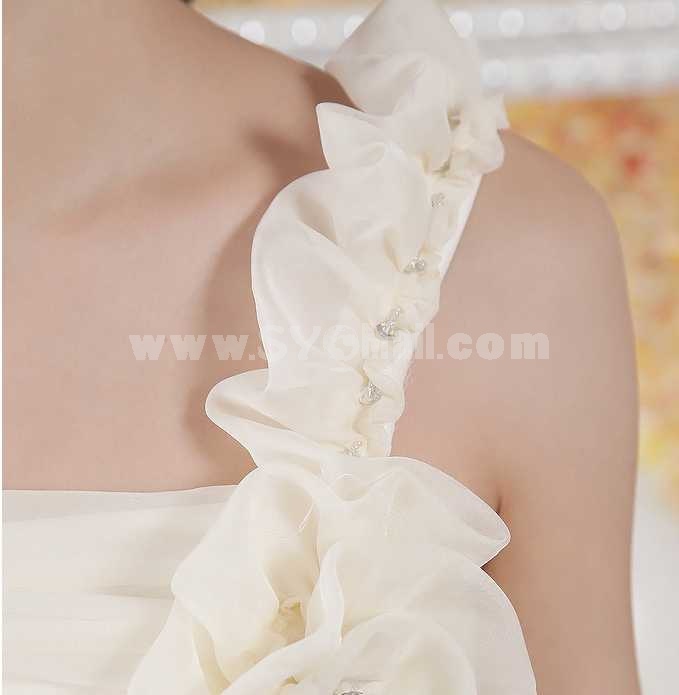 Straps Short/Mini Georgette Flora Zipper Empire Wedding Dress LF39