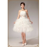 Wholesale - Strapless Short/Mini Flora Lace-up Tulle Wedding Dress LF112
