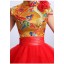 Mandarin Collar Short Sleeve Knee-length Short Cheongsam / Chinese Dress 