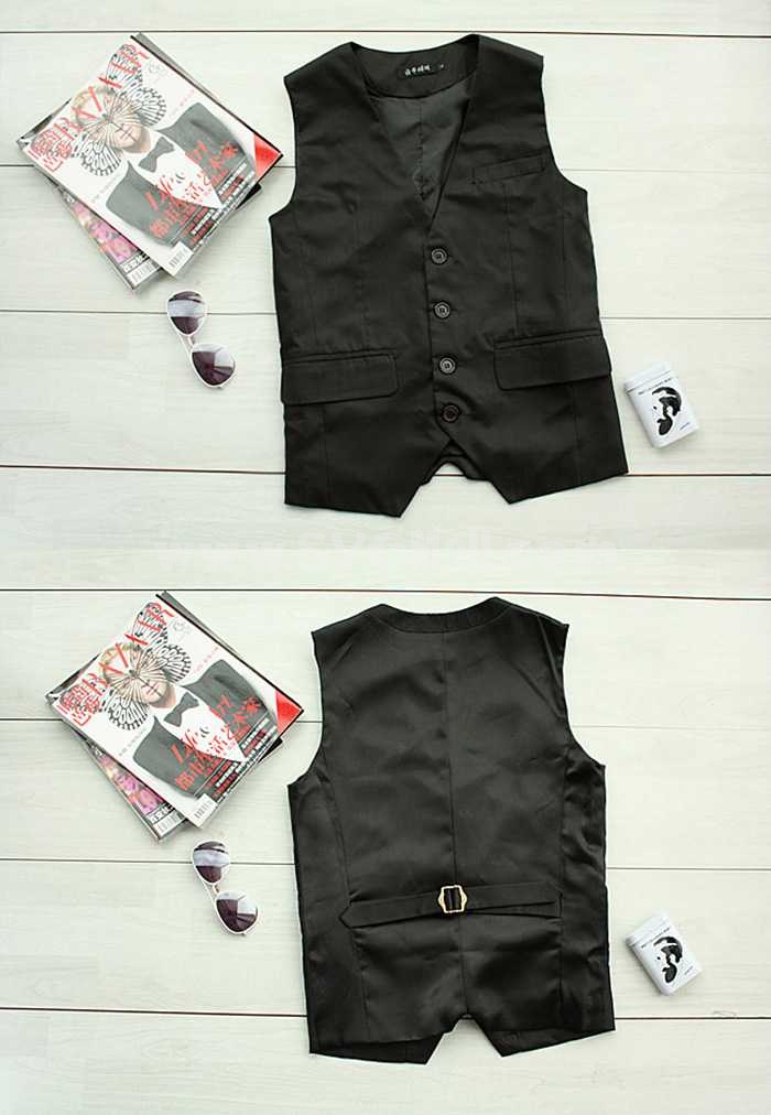 Gentlemen Style Pure Color Slim Vest (1104-X02)